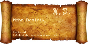 Mohr Dominik névjegykártya